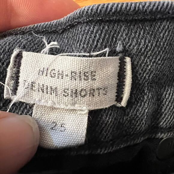 Madewell Jeans Shorts Womens 25 High Rise Faded Black Cut Off Raw Hem - Picture 4 of 9